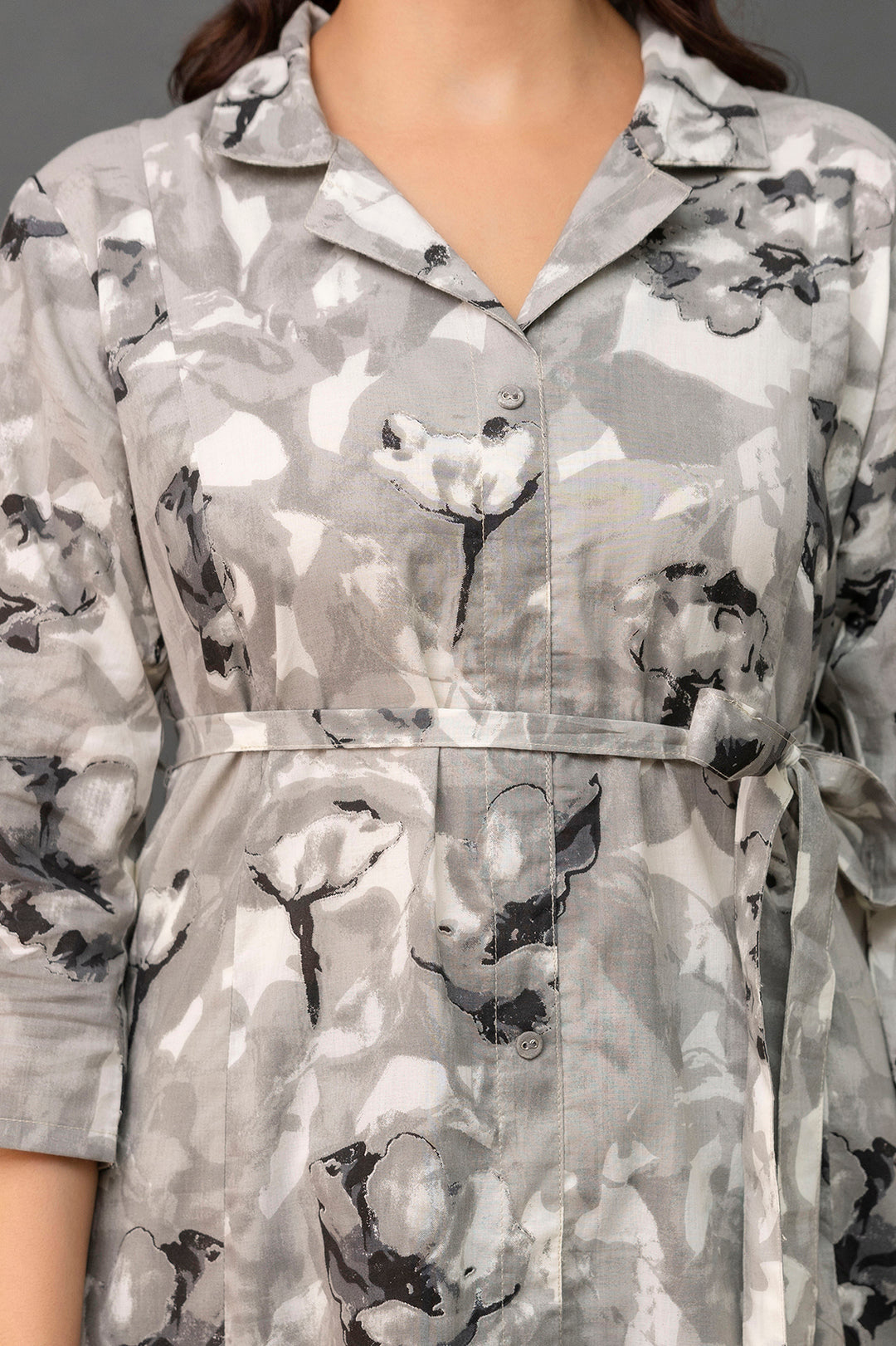 Grey Printed Dress