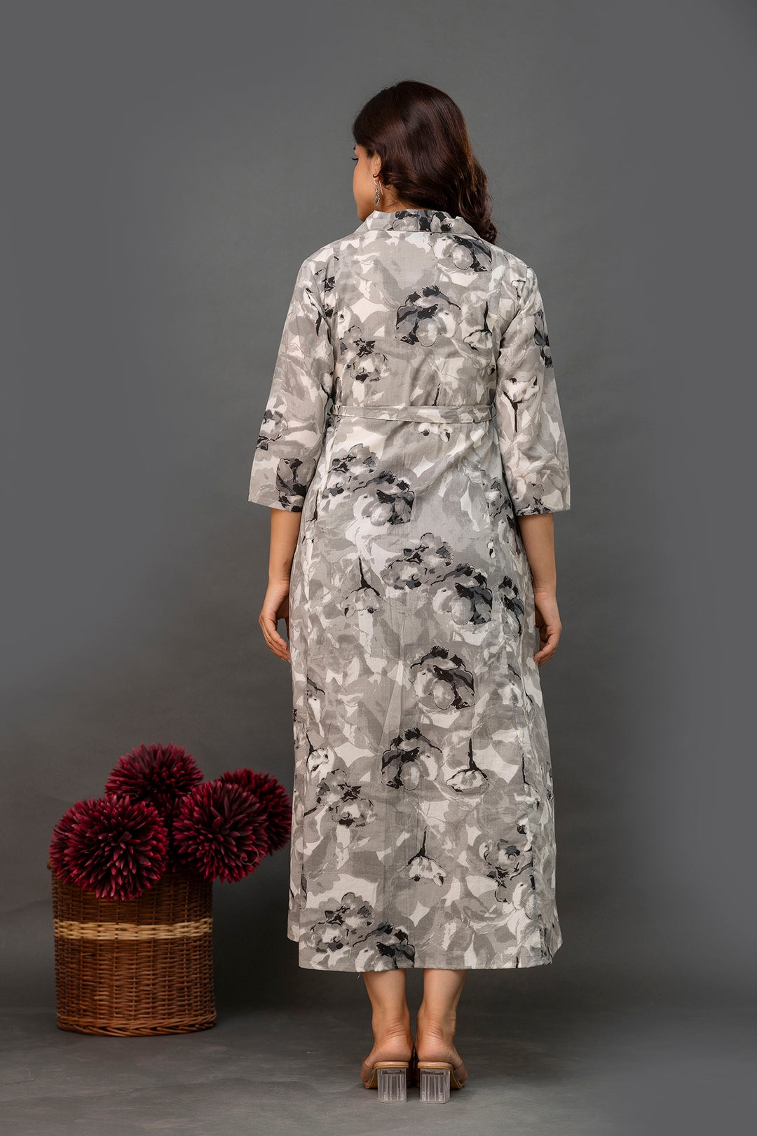 Grey Printed Dress