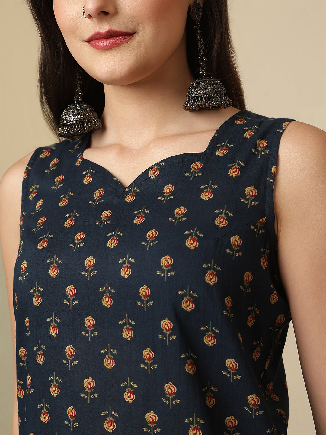 Blue Printed Kurta Set with Dupatta