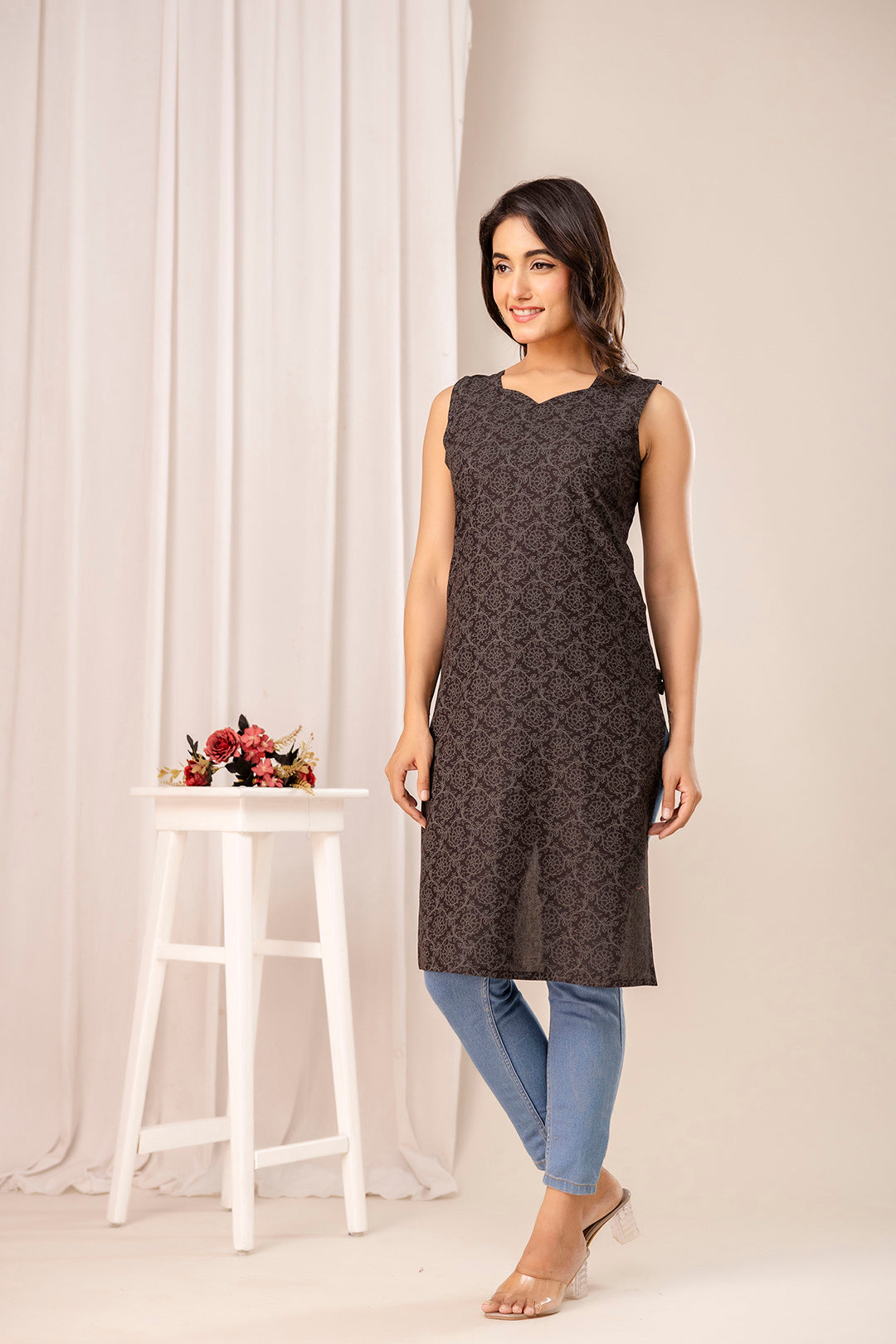 Black Printed Kurta