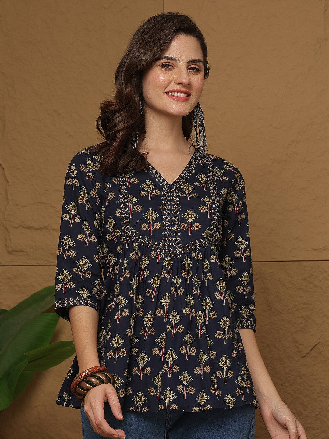 Blue Printed Top