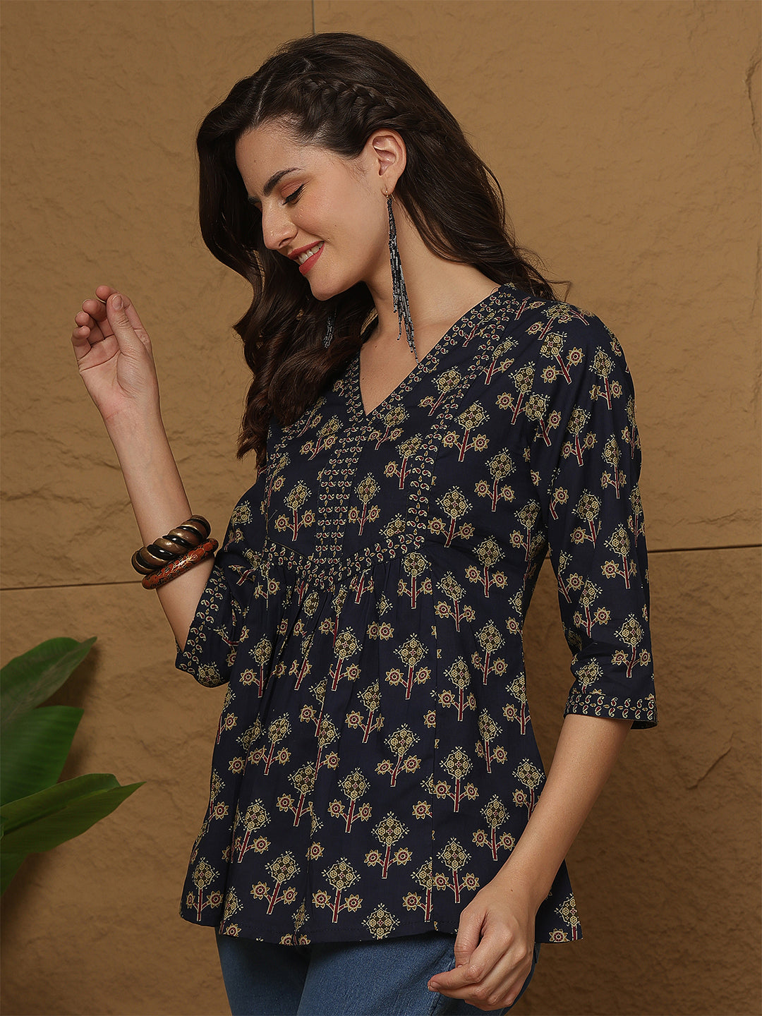 Blue Printed Top