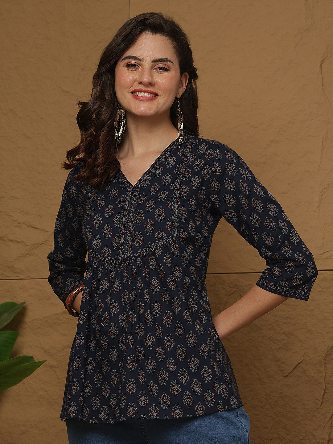 Blue Printed Top