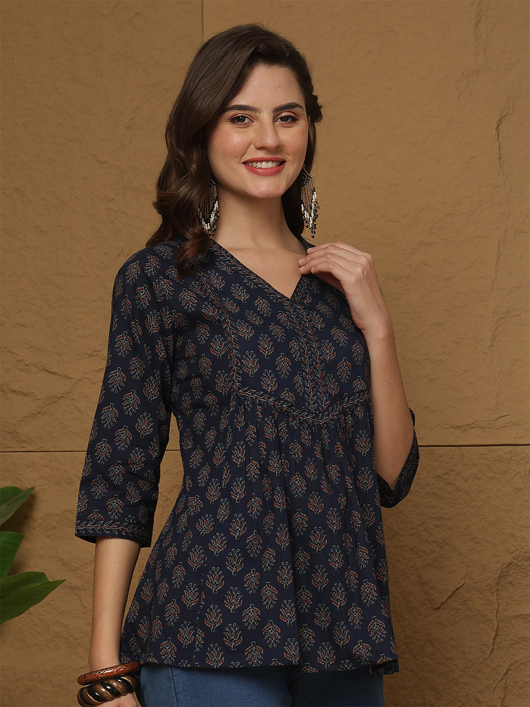 Blue Printed Top