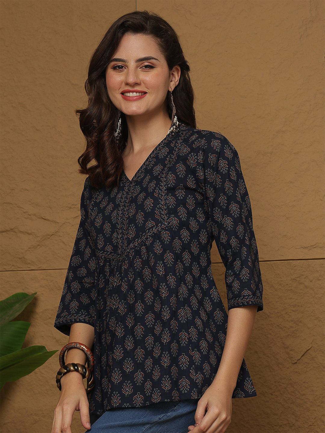 Blue Printed Top