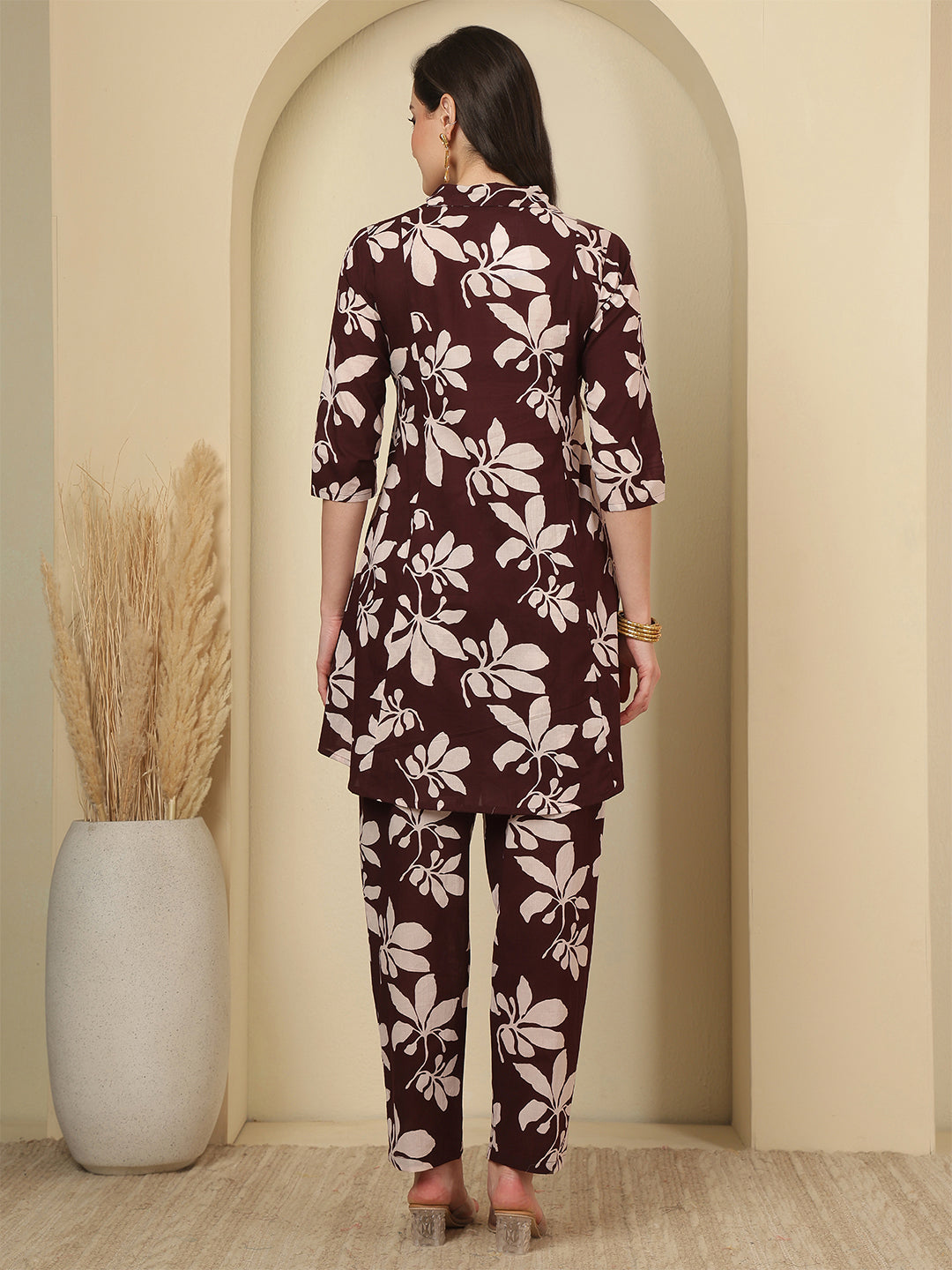 Burgundy Floral Printed Co-Ord Set