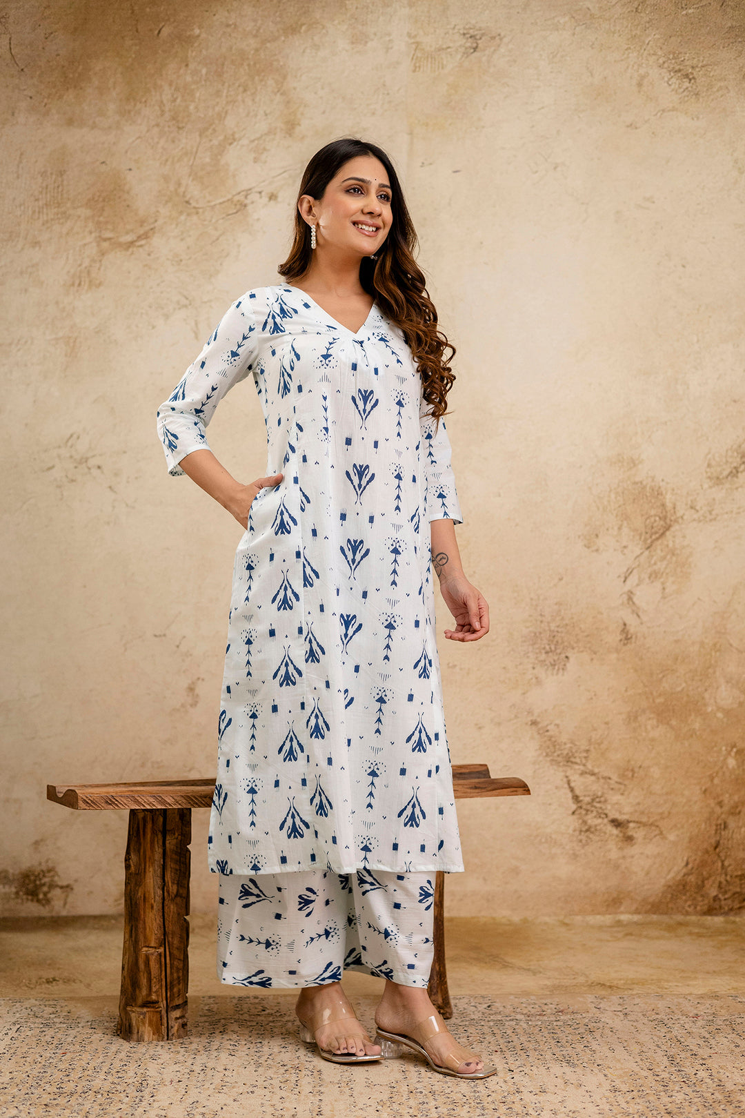 White Printed Co-Ord Set