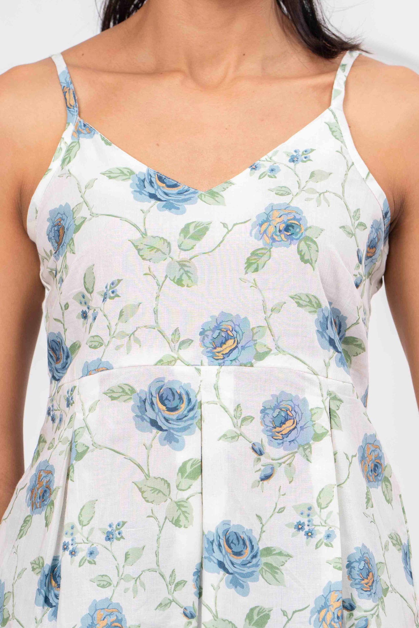 White Printed Sleeveless Top