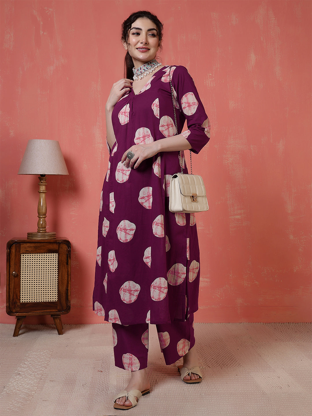 Maroon Printed Co-Ord Set