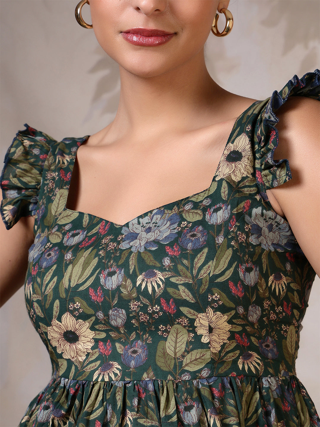Green Printed Top
