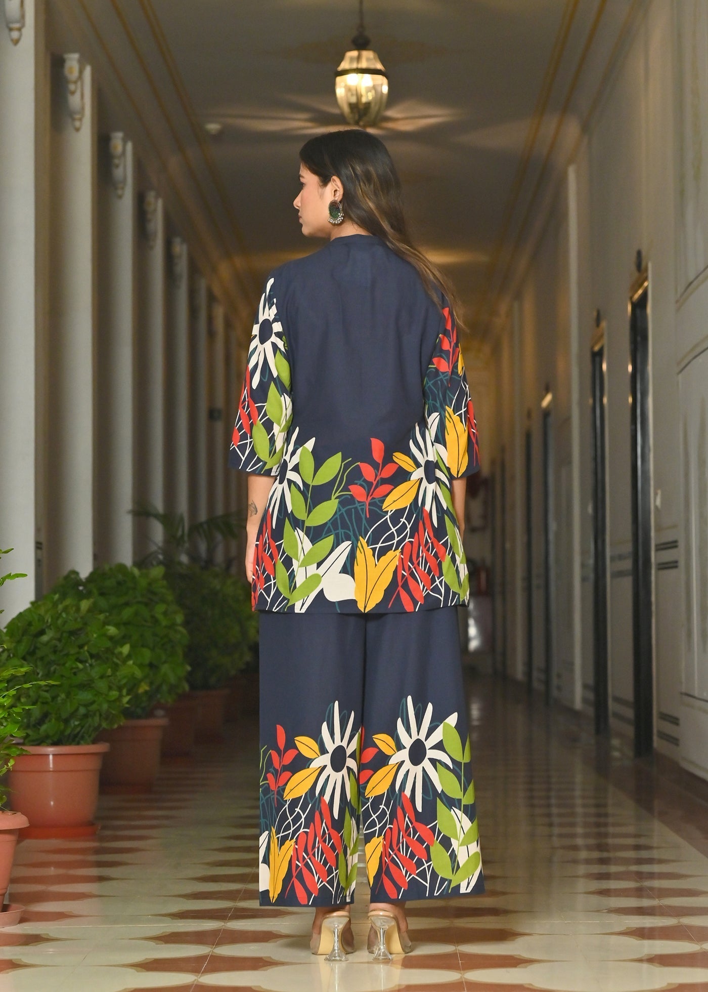 Blue Floral Printed Co-Ord Set for Women