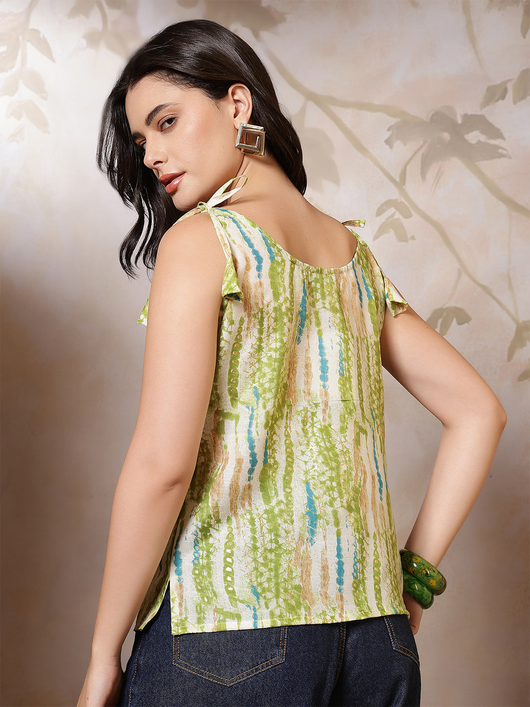 Women Green Printed Top
