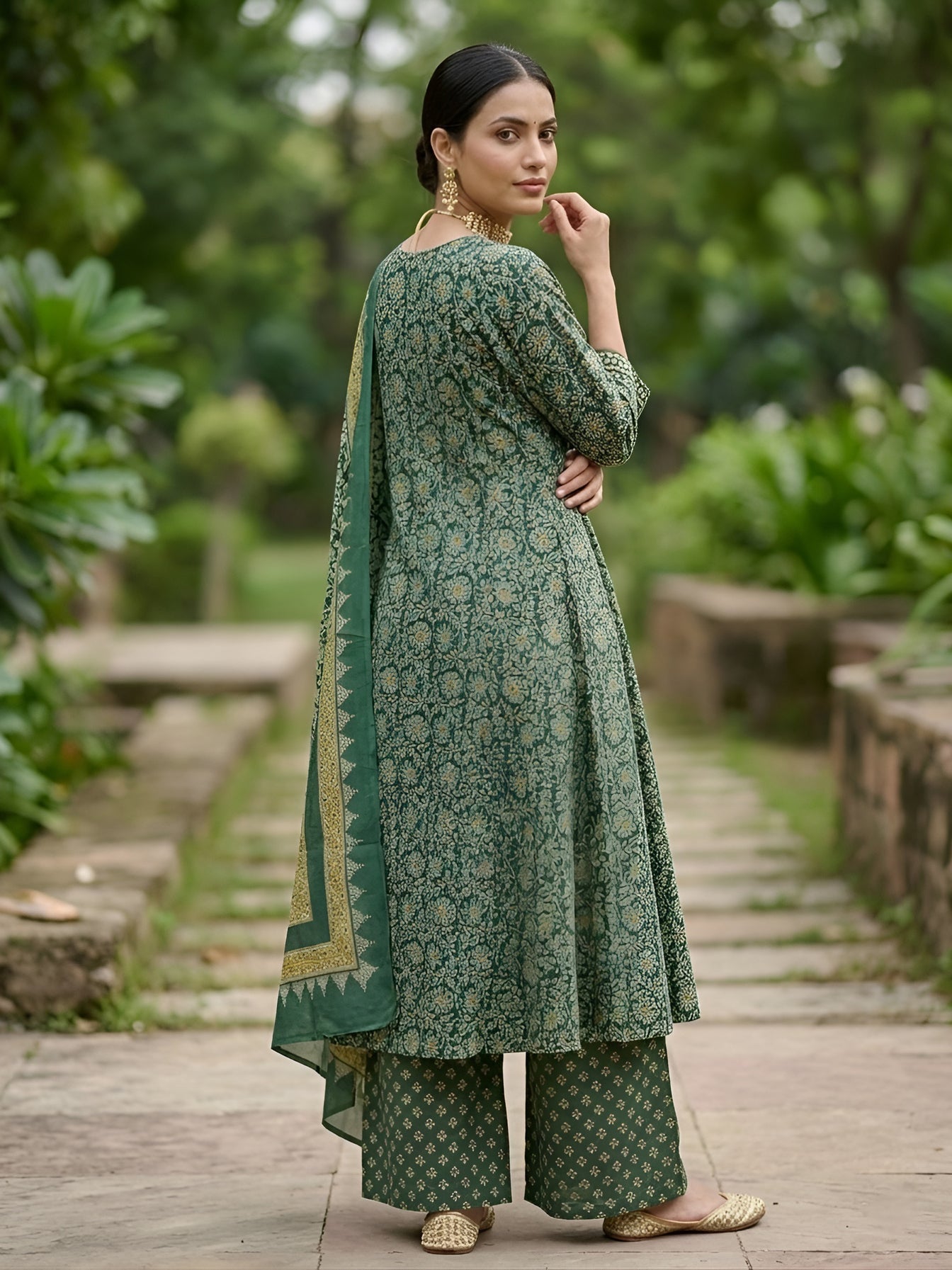 A-Line Kurta Set With Dupatta