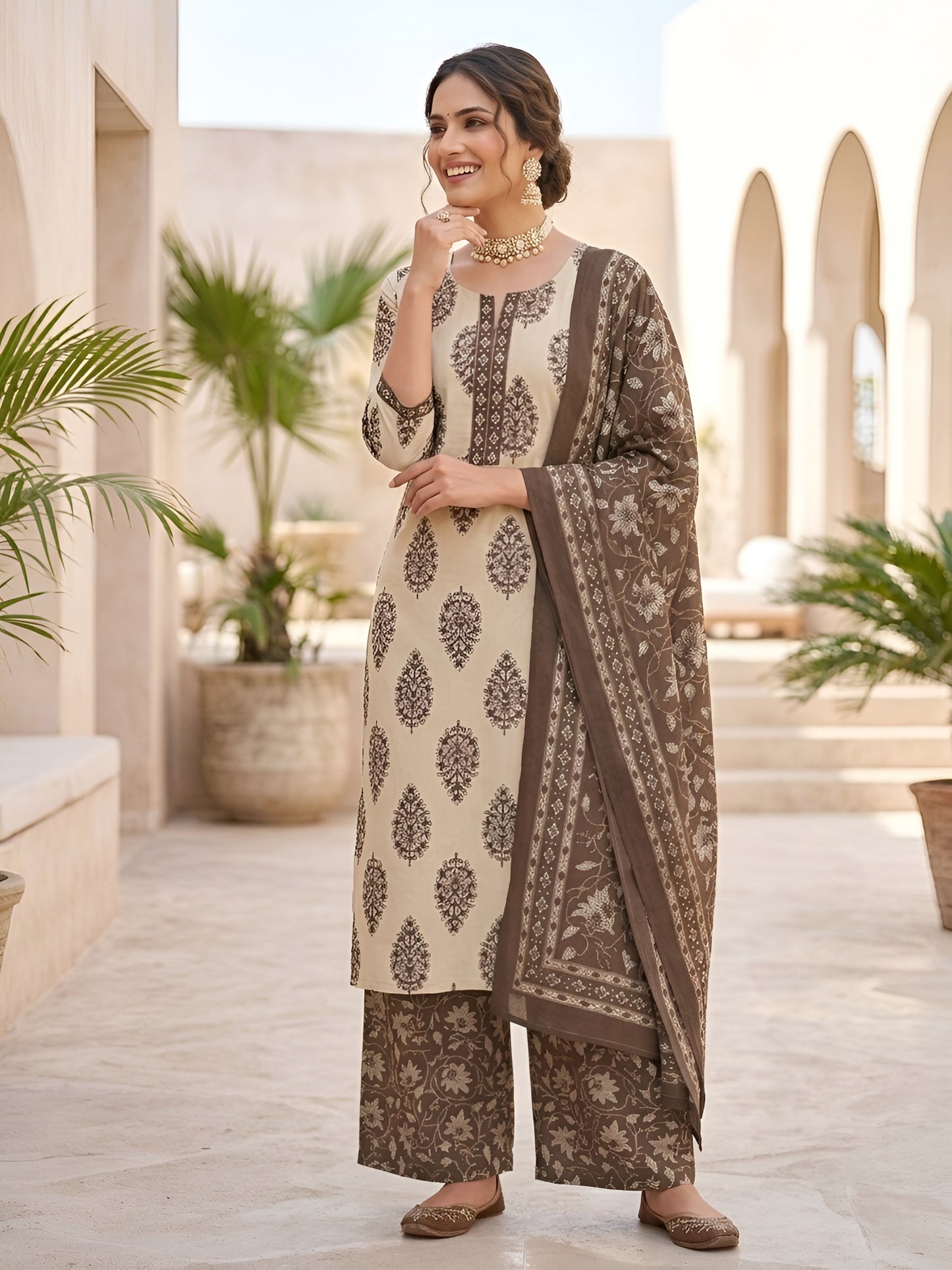 Printed Straight Kurta Set