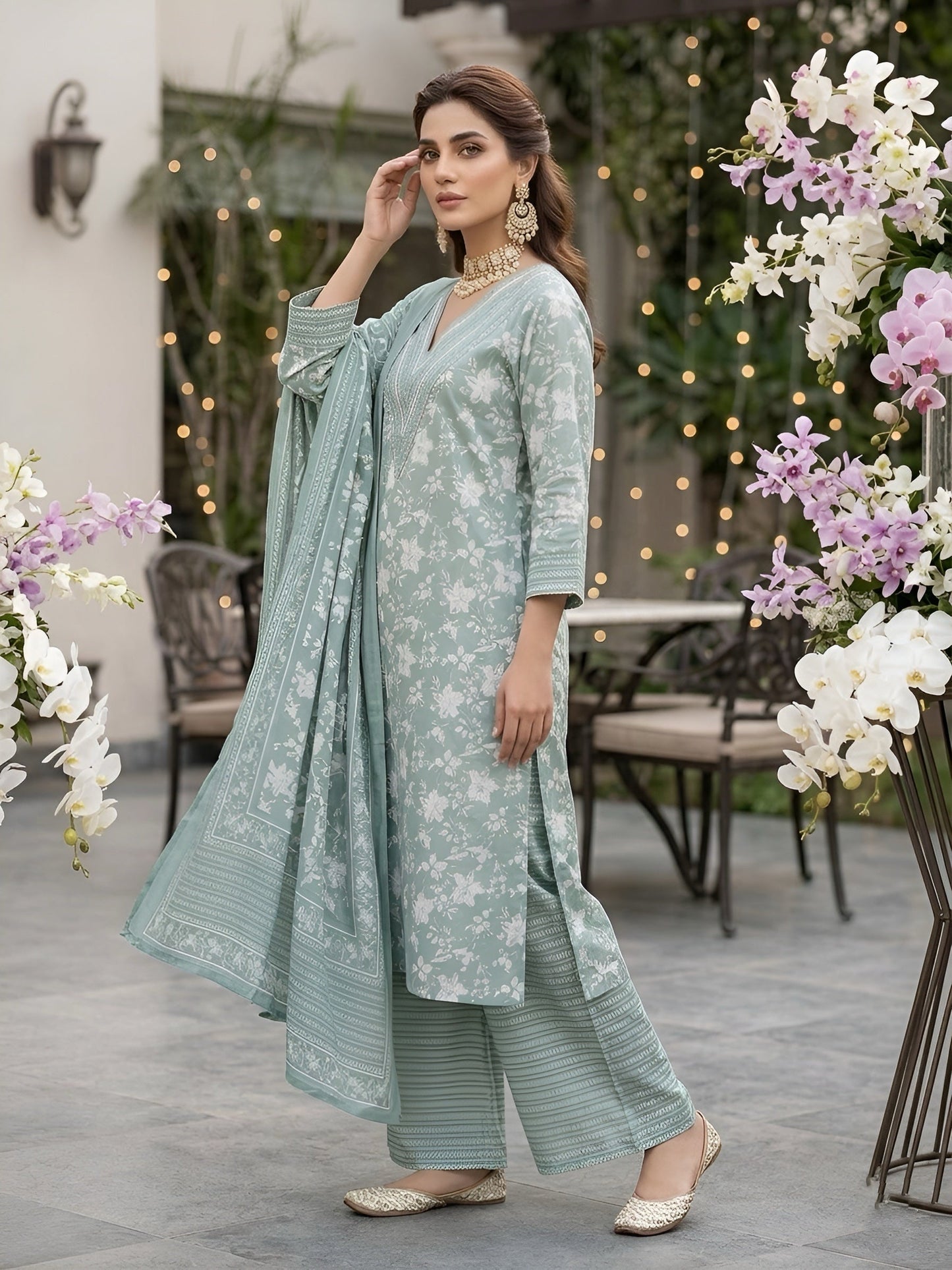Printed Straight Kurta Set With
