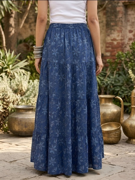 Ethnic Printed Flared Skrit