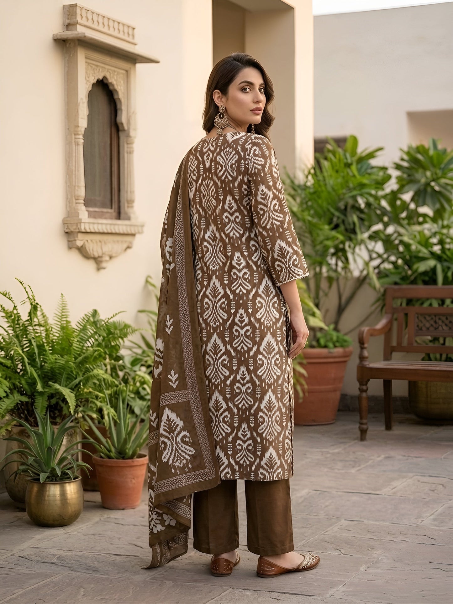 Printed Straight Kurta Set With Dupatta