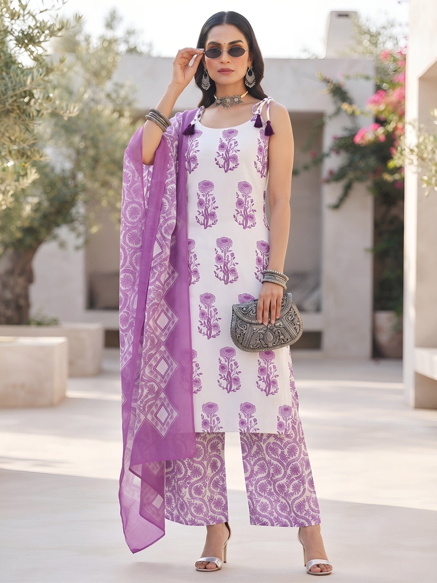 Printed Straight Kurta Set With Dupatta