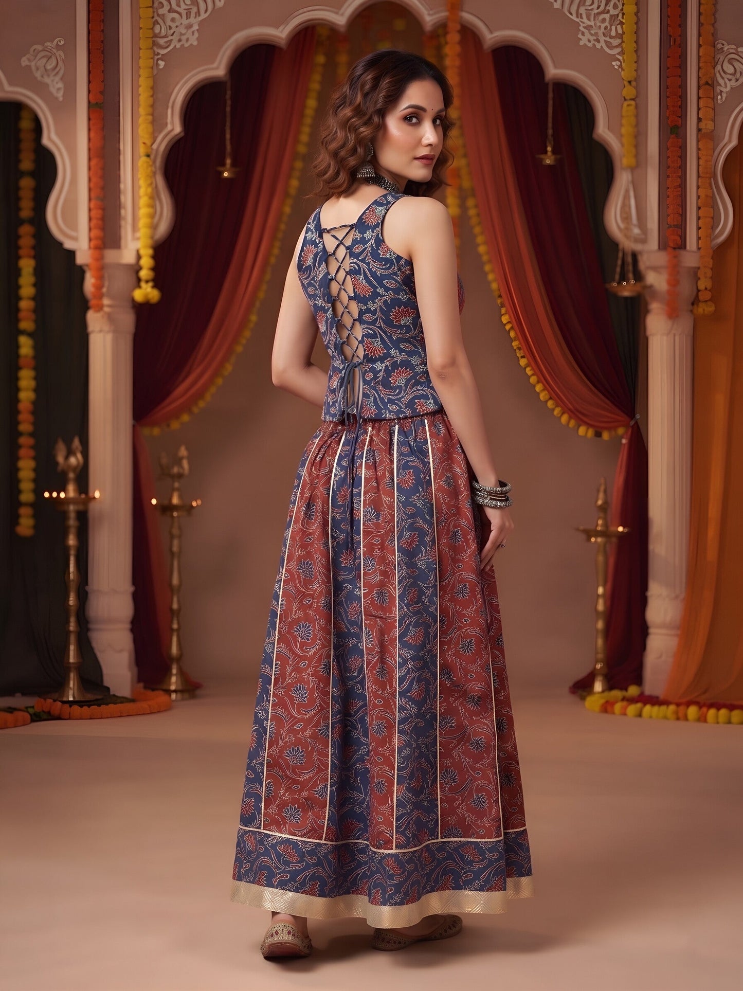 Printed Skirt With Top Co-Ord Set