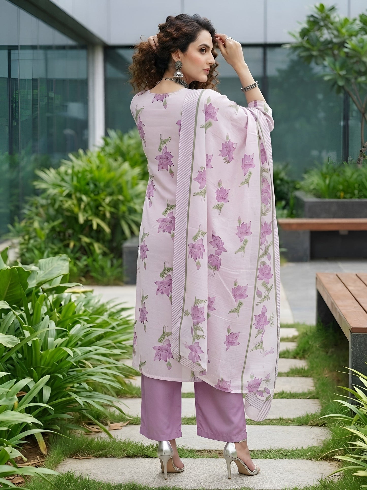Printed Straight Kurta Set With Dupatta