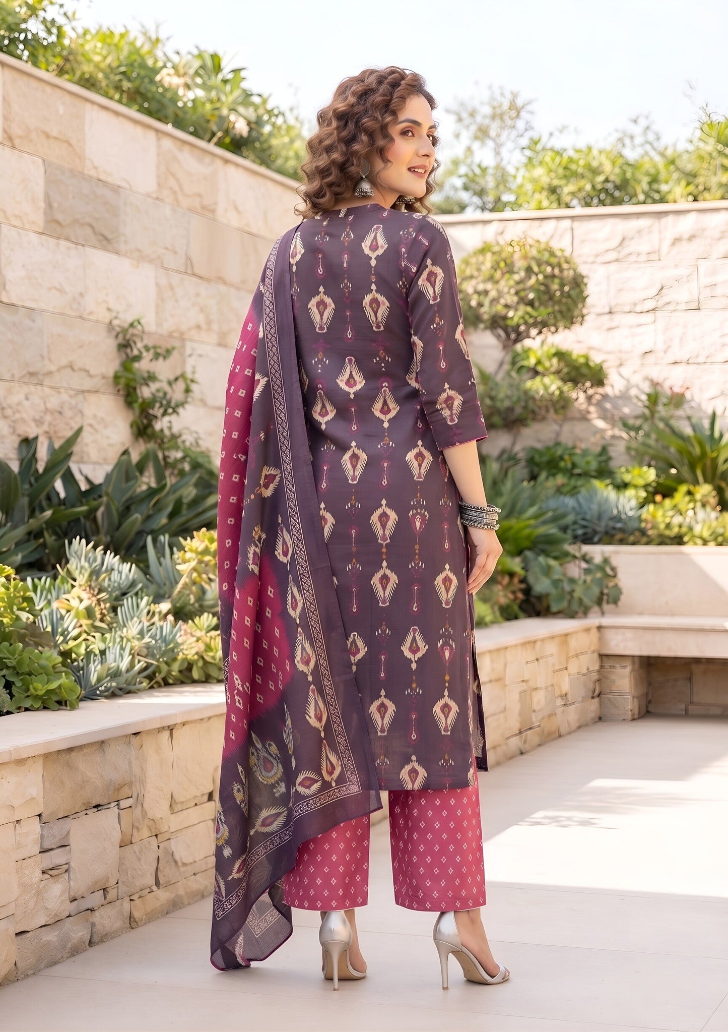 Printed Straight Sharara Set With Dupatta