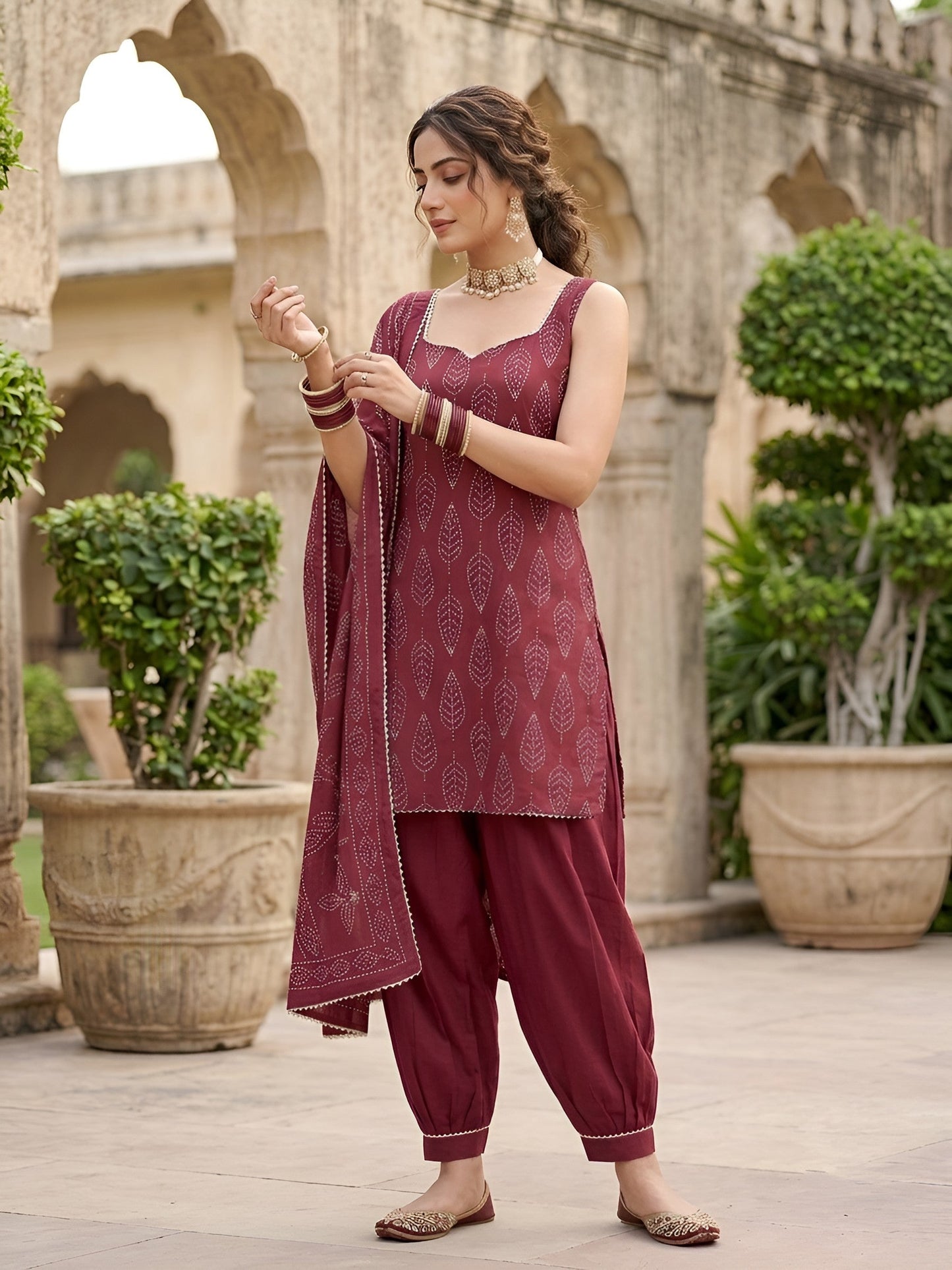 Printed Straight Kurta Set With Dupatta