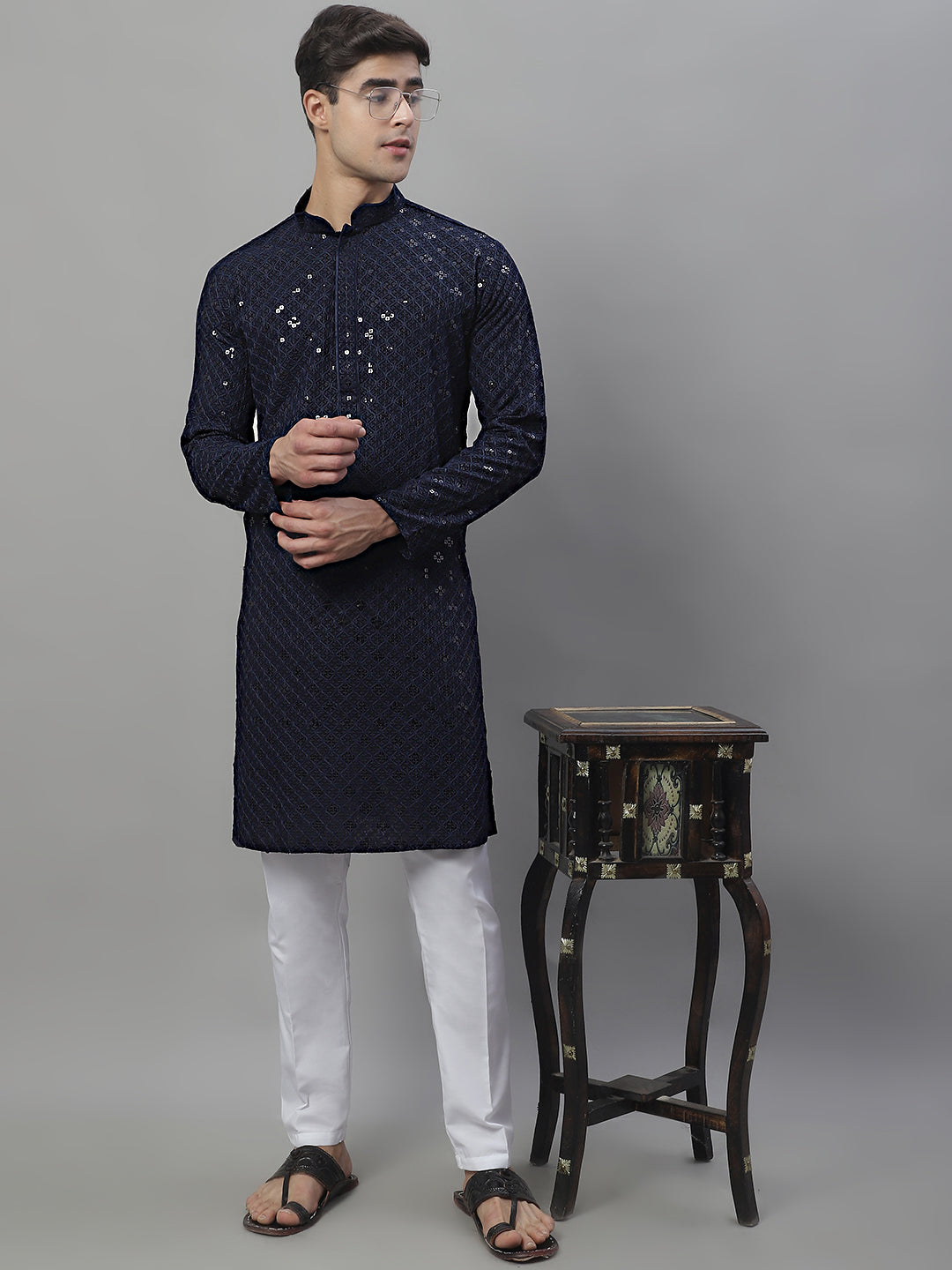Chikankari Embroidered And Sequence Kurtas.