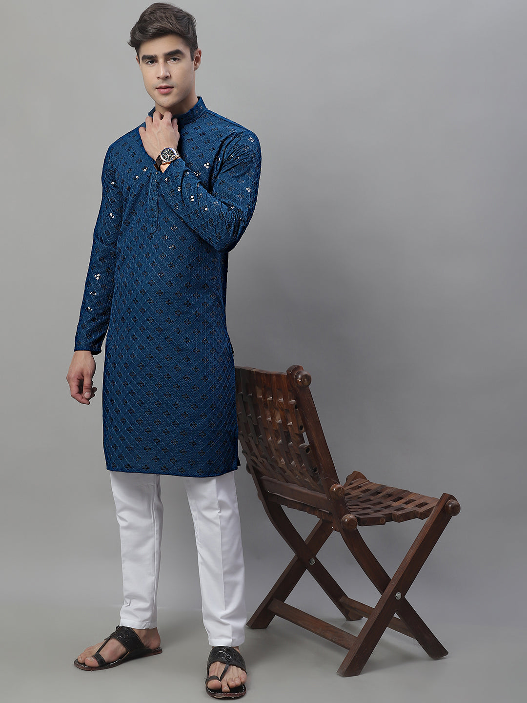 Chikankari Embroidered And Sequence Kurtas.