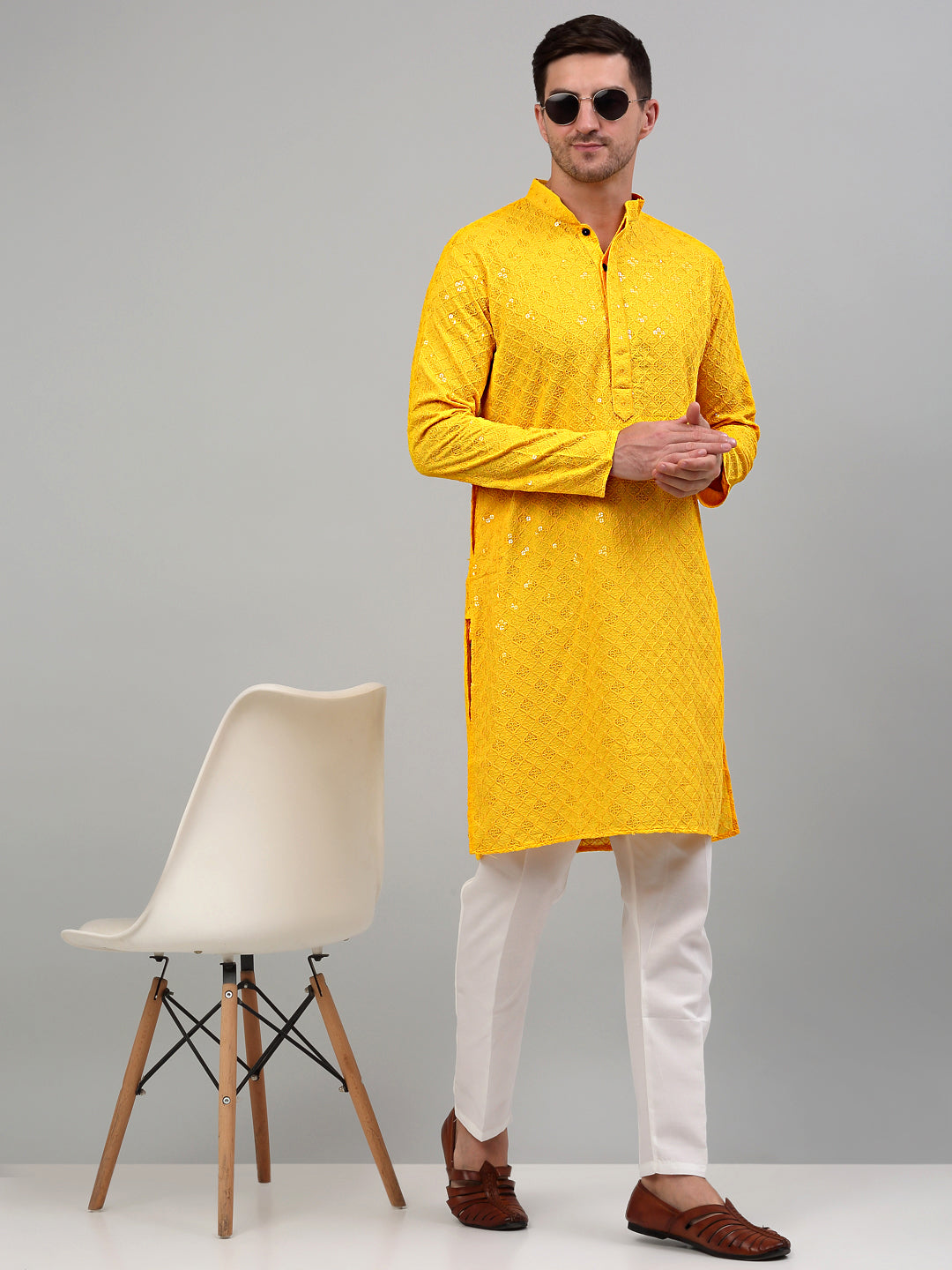 Chikankari Embroidered And Sequence Kurtas.