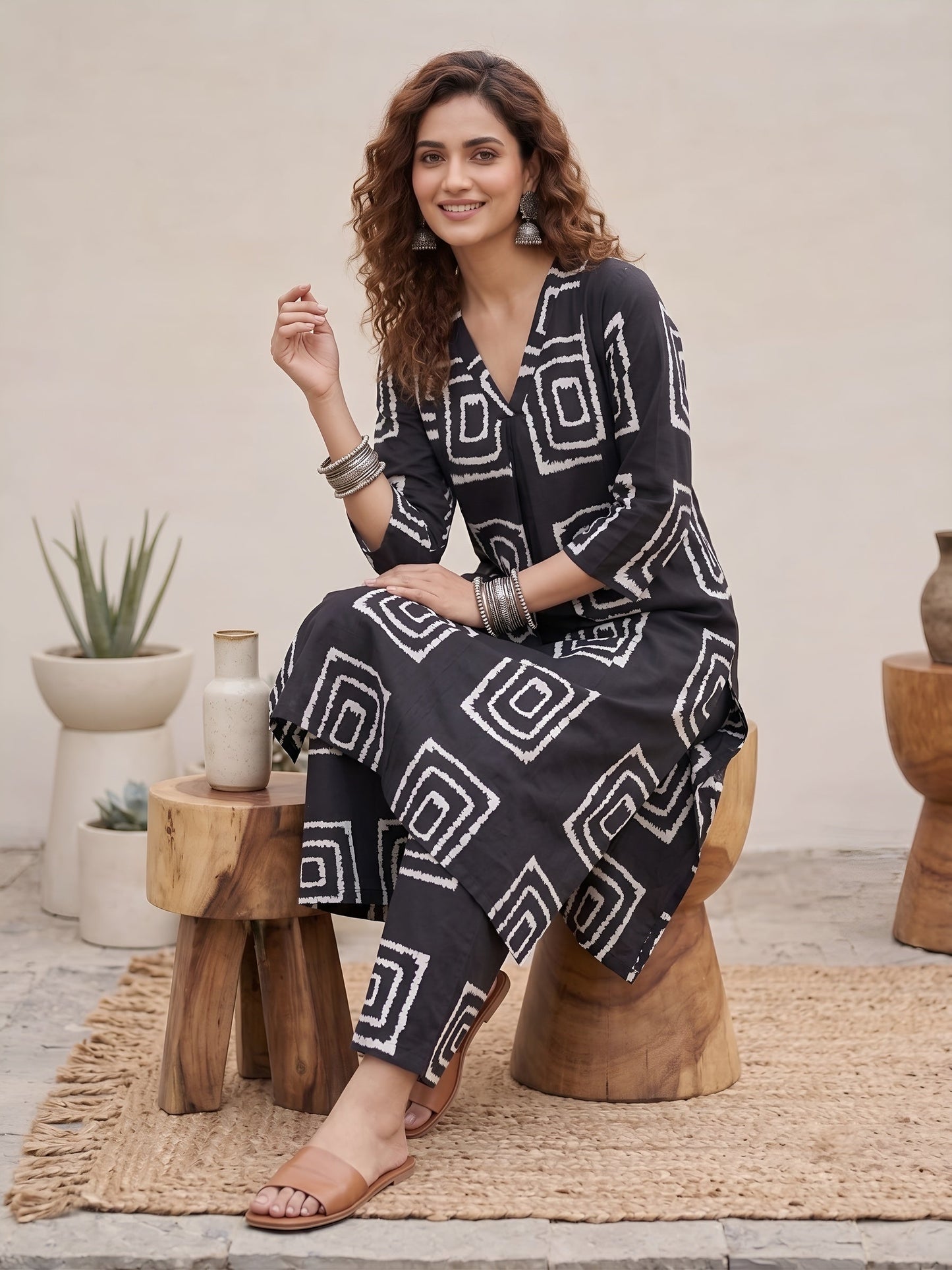 Printed Two Piece Rayon Co-ord Set