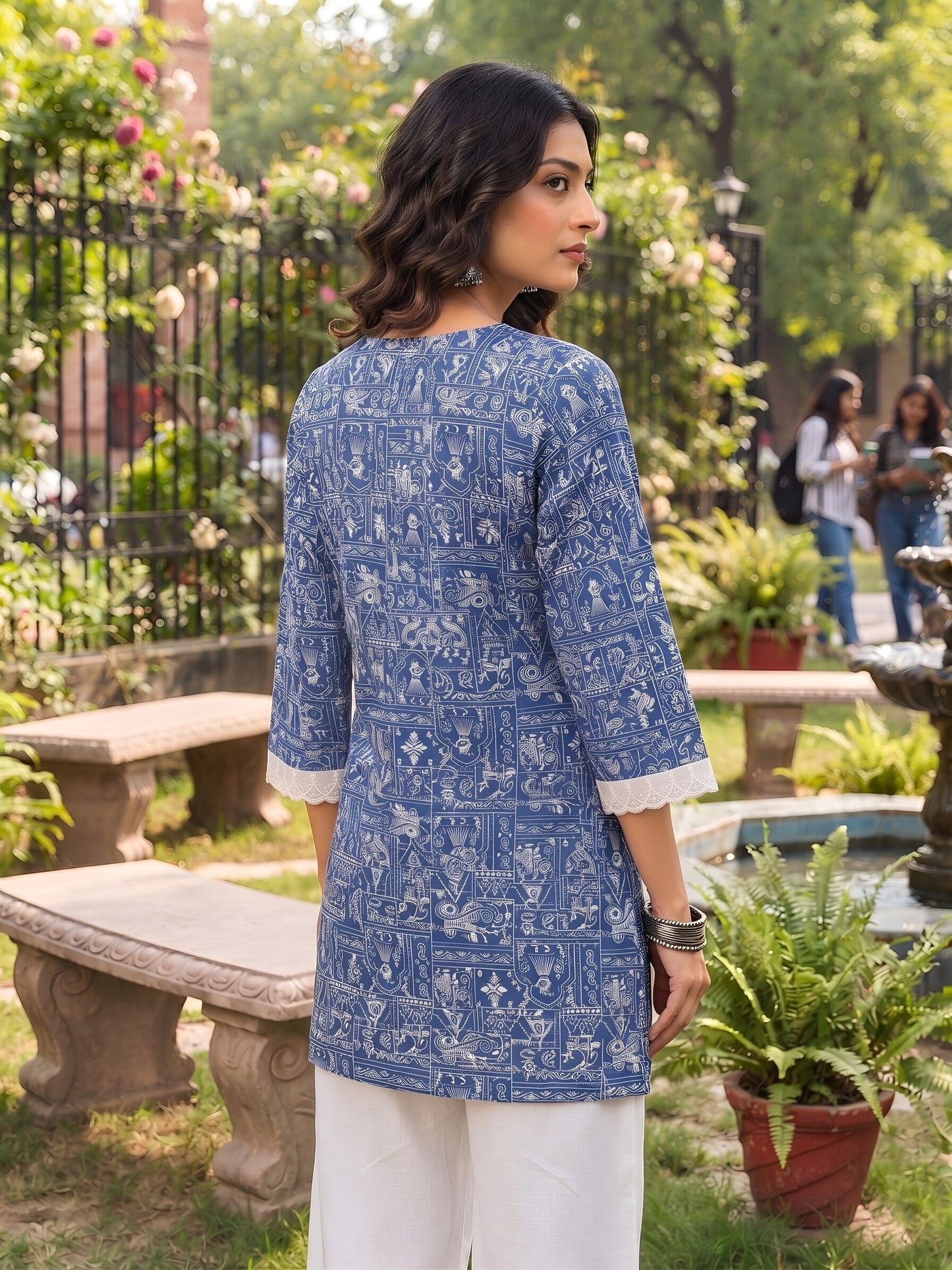 Printed A-line Kurtis With Flared Sleeves