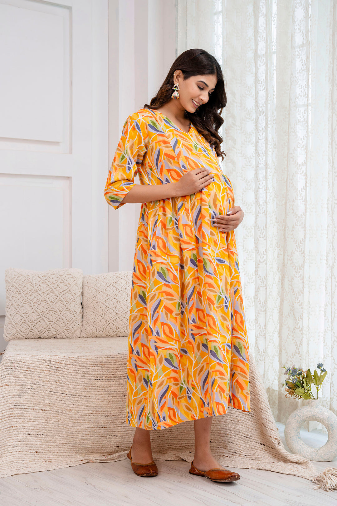 Multi Printed Maternity Dress