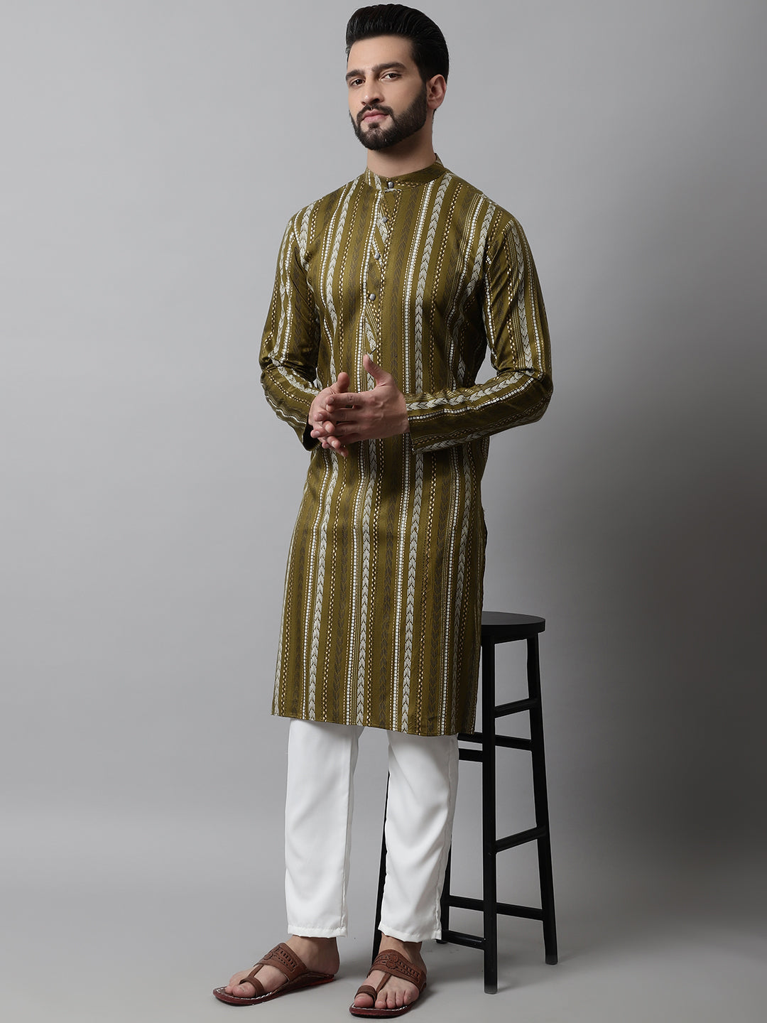 Men White Solid Pant Look Pyjama