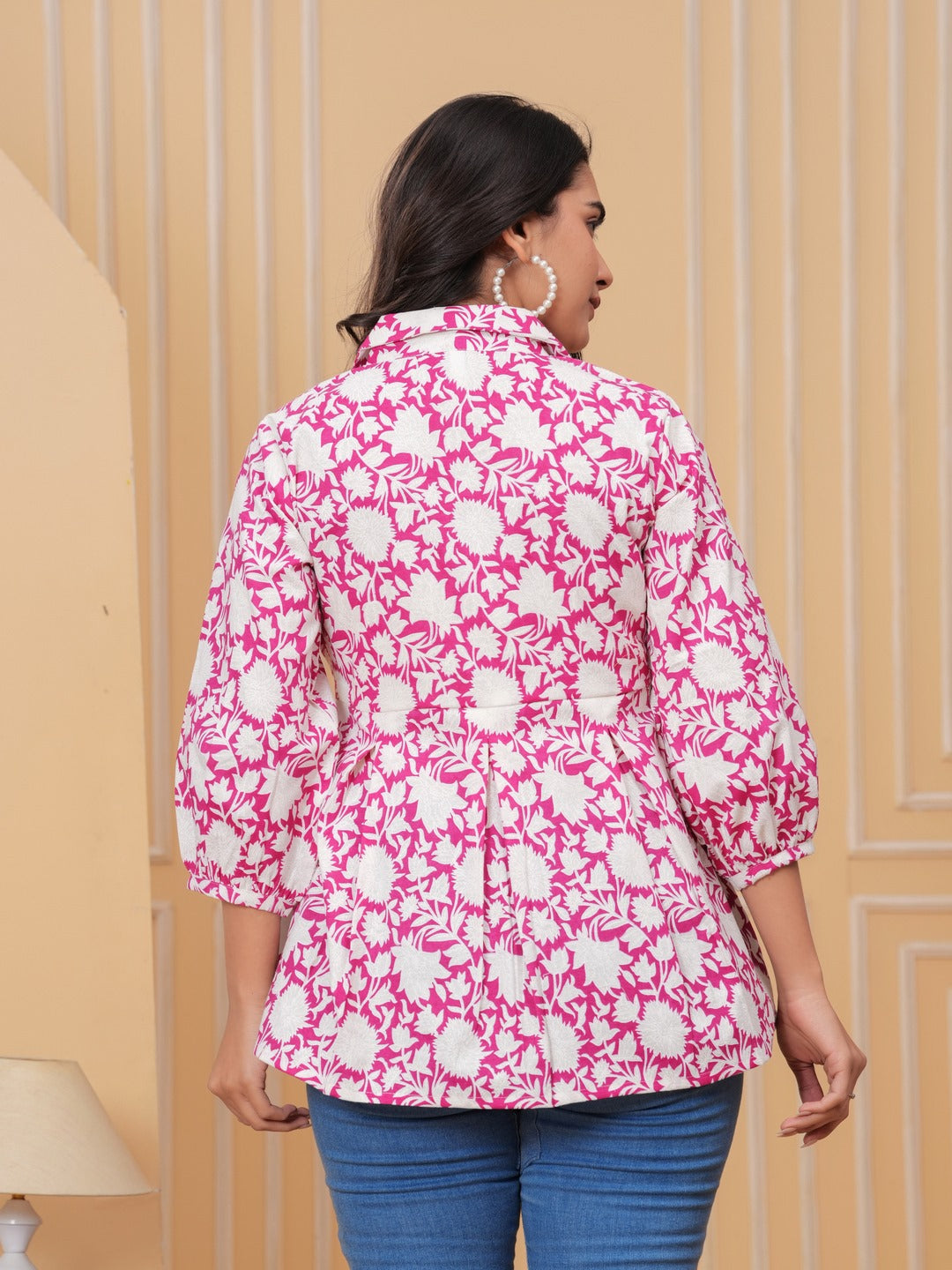 Pink Floral Print Top