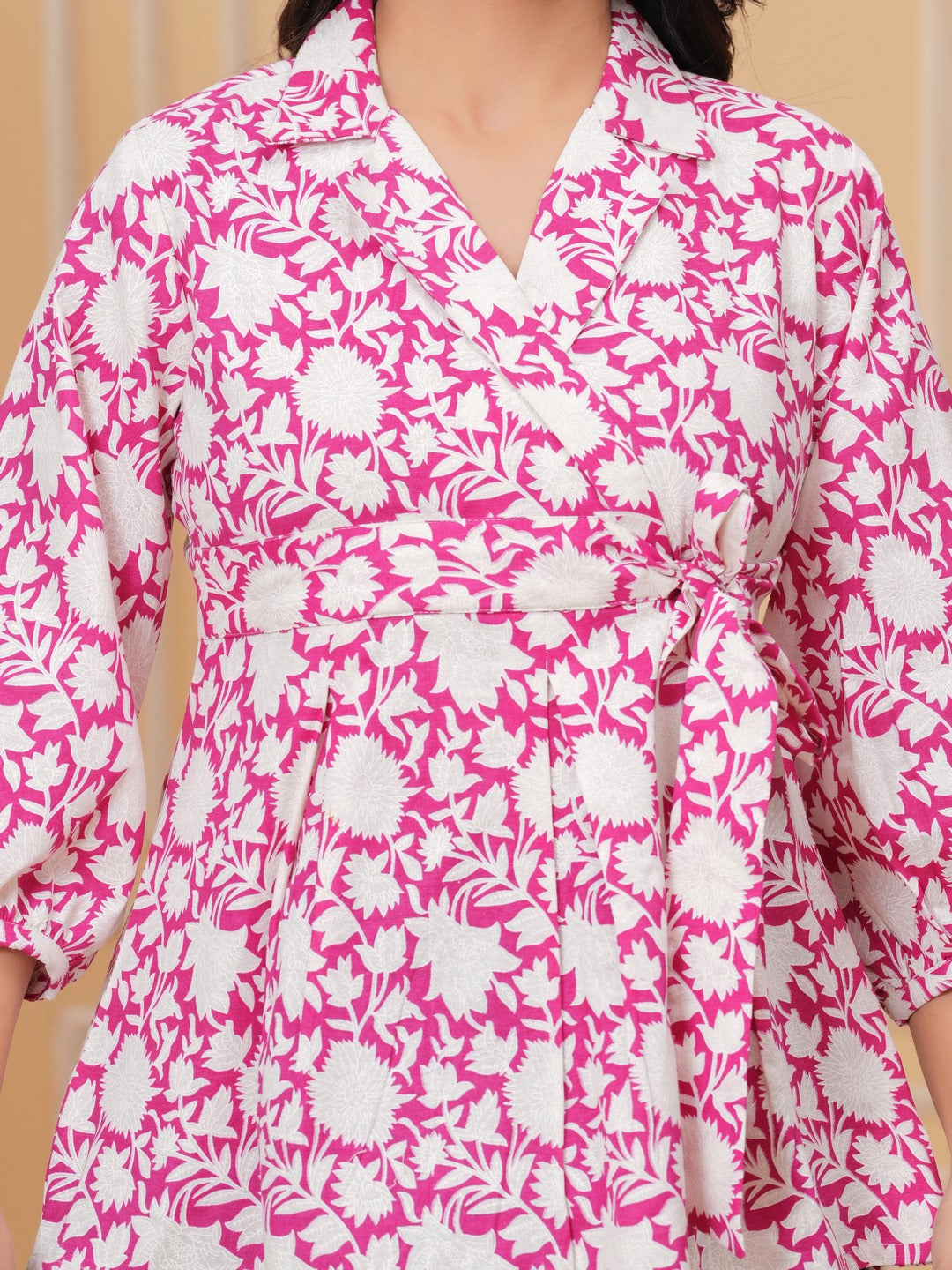 Pink Floral Print Top