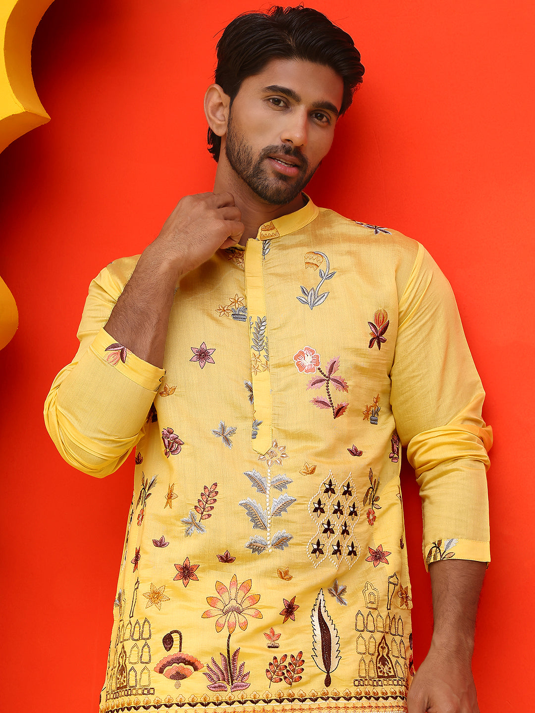 Floral Embroidered And Sequins Kurtas