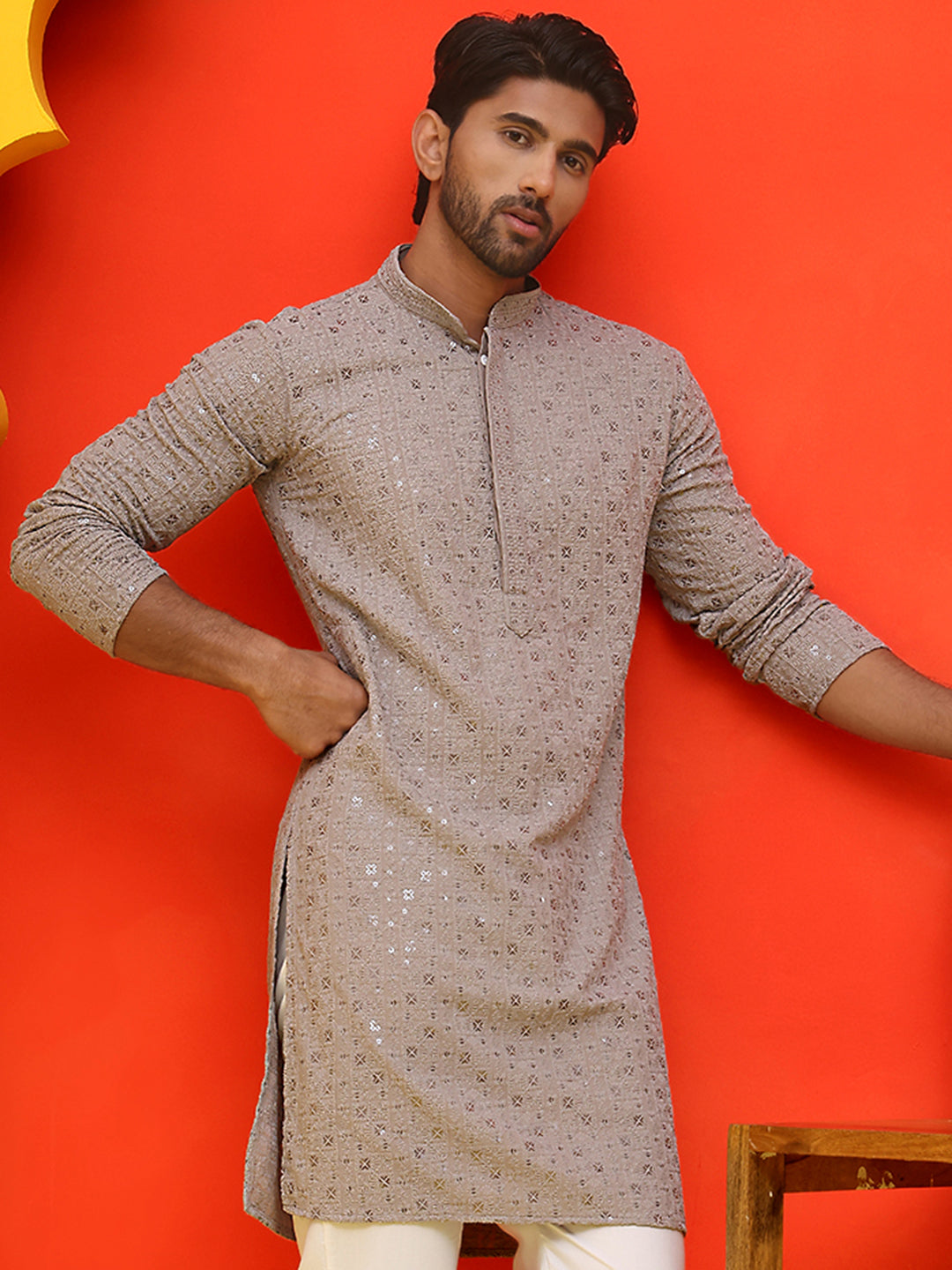 Sequin Embroidered Pure Cotton Kurtas
