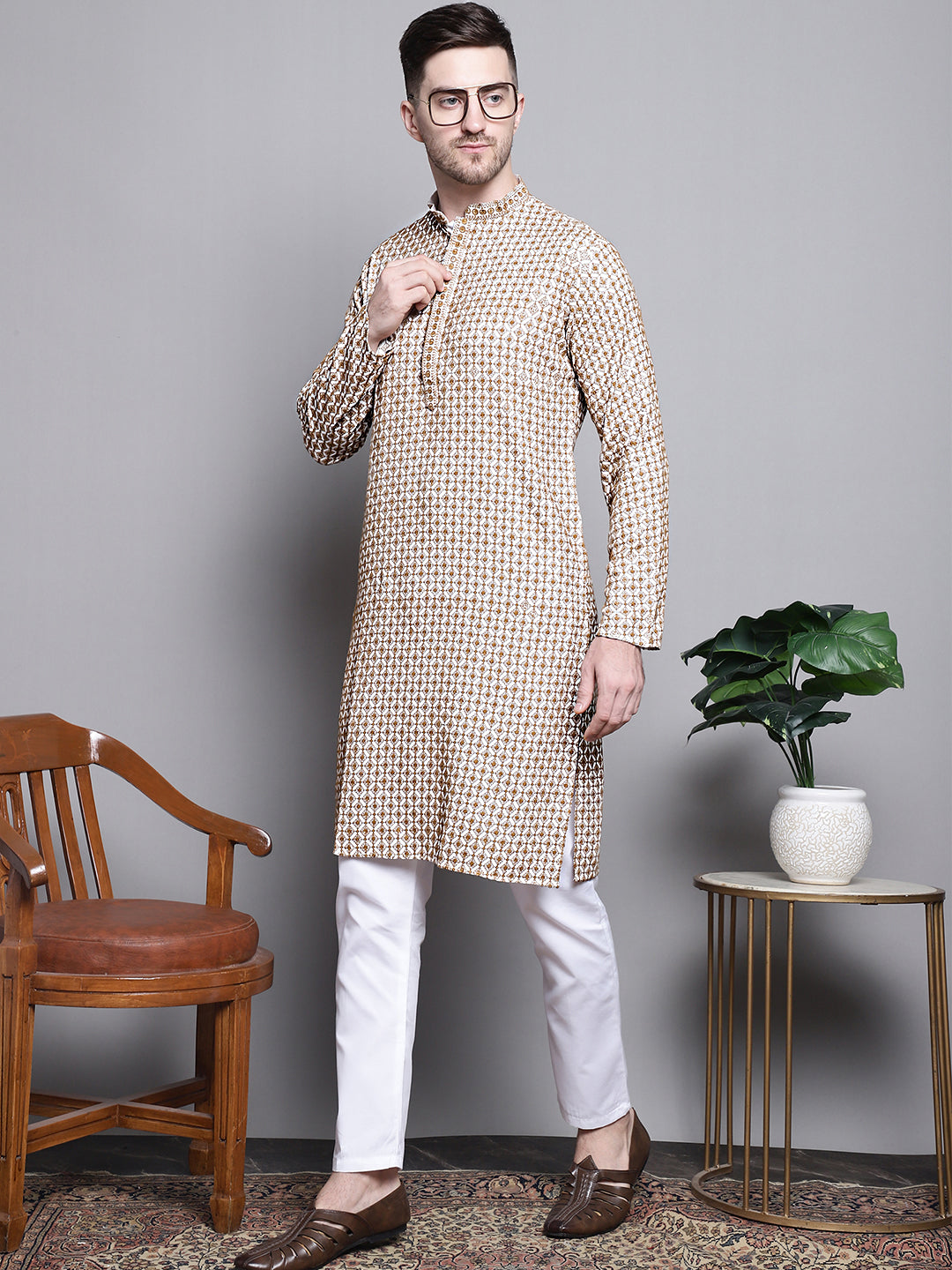 Sequin Embroidered Pure Cotton Kurtas
