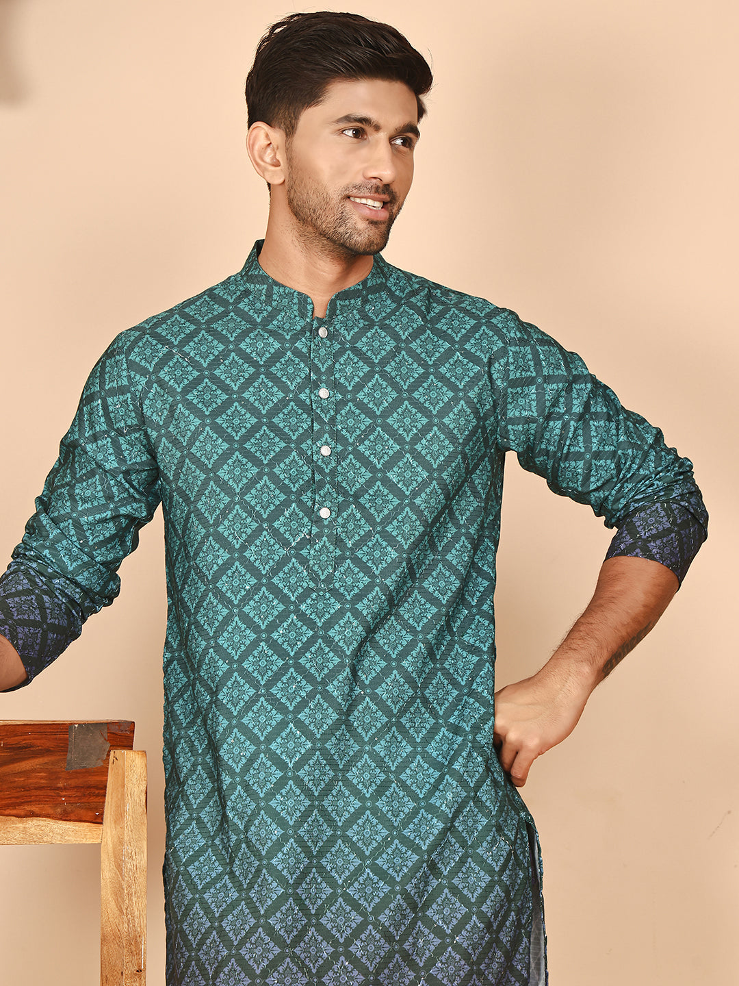 Ombre Printed Kurtas For Men
