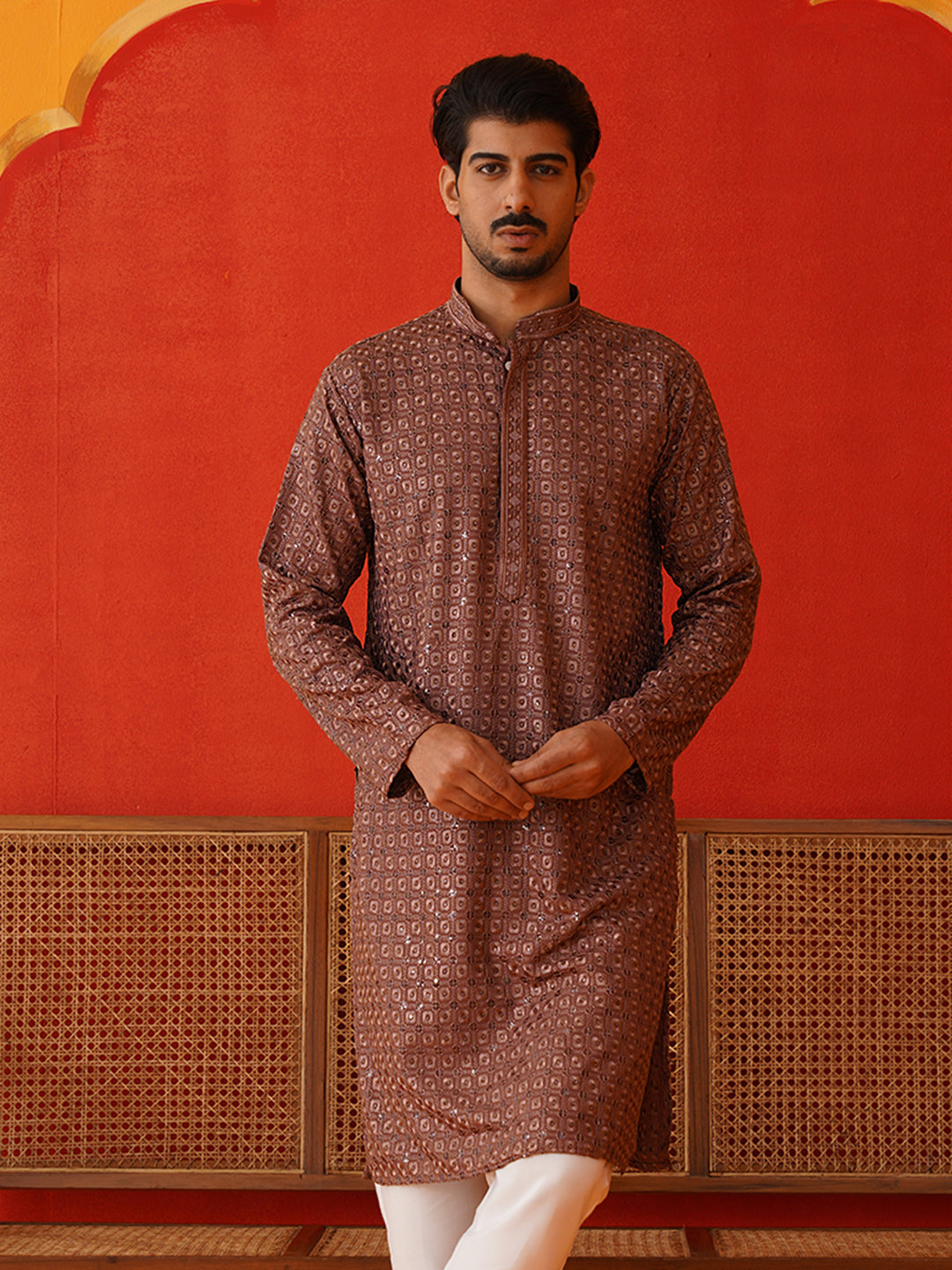Embroidered Chikankari And Sequence Kurtas For Men