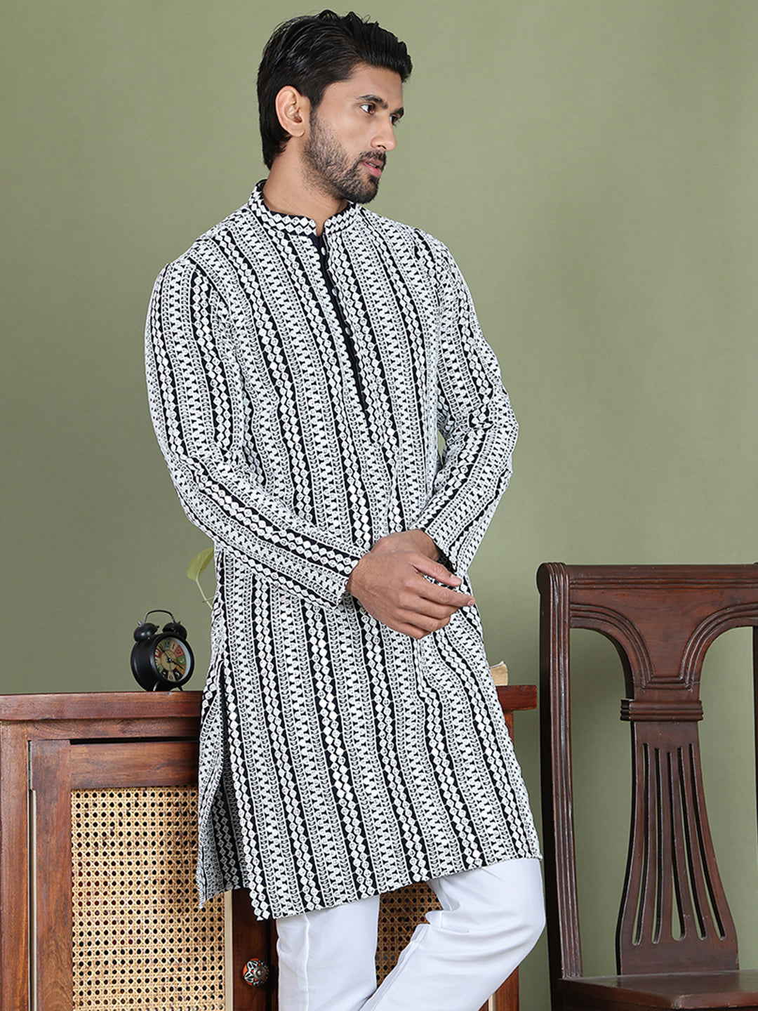 Embroidered And Mirror Work Kurtas.