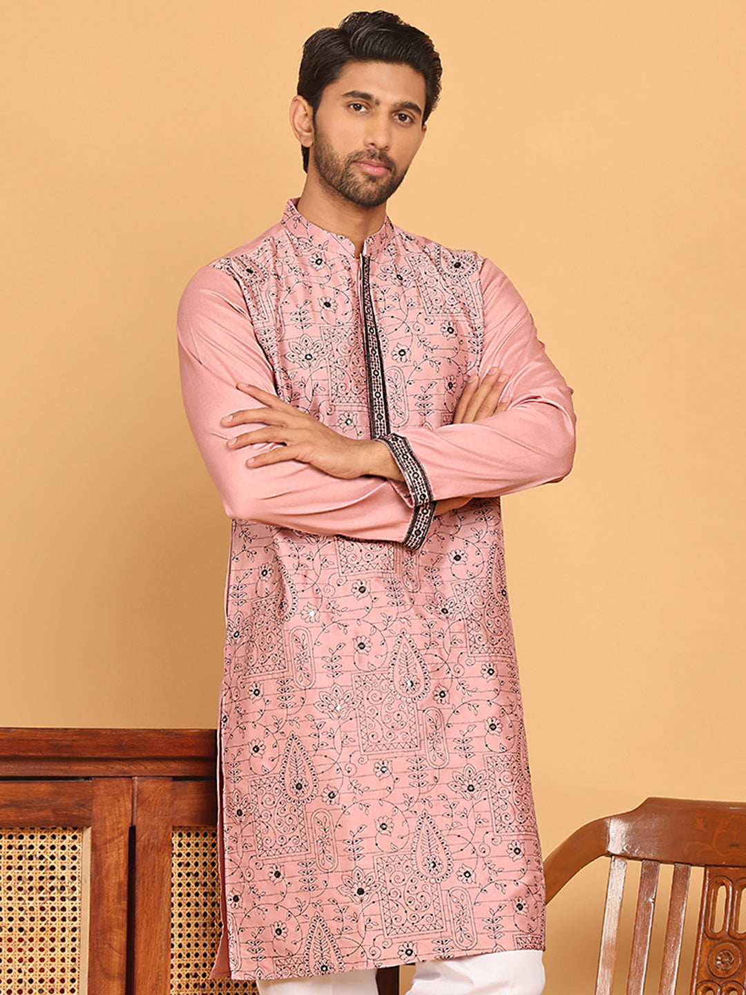 Embroidered & Sequins Straight Kurtas