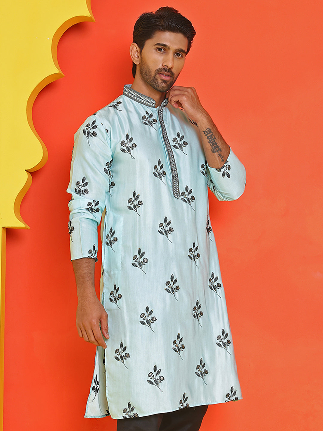 Chikankari Embroidered Kurtas For Men