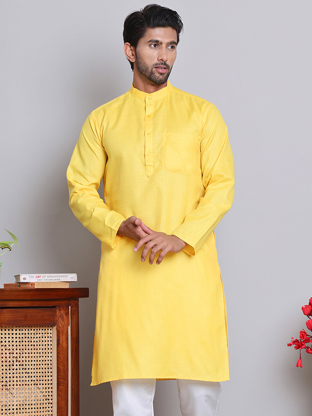 Solid Cotton Kurta For Men