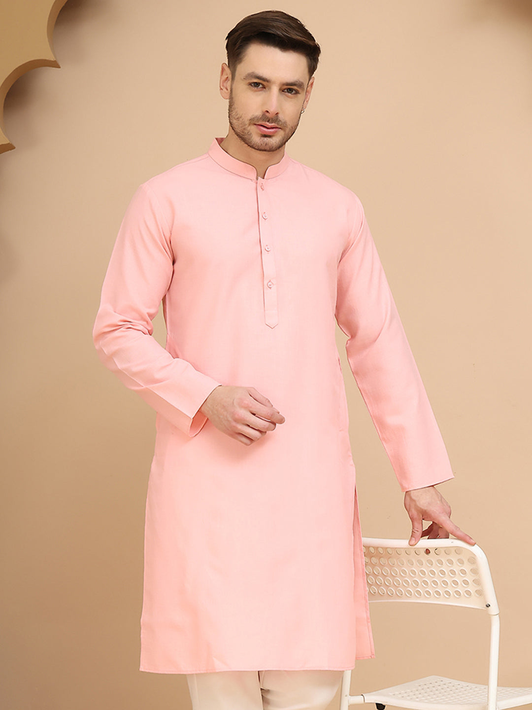 Solid Cotton Kurta For Men