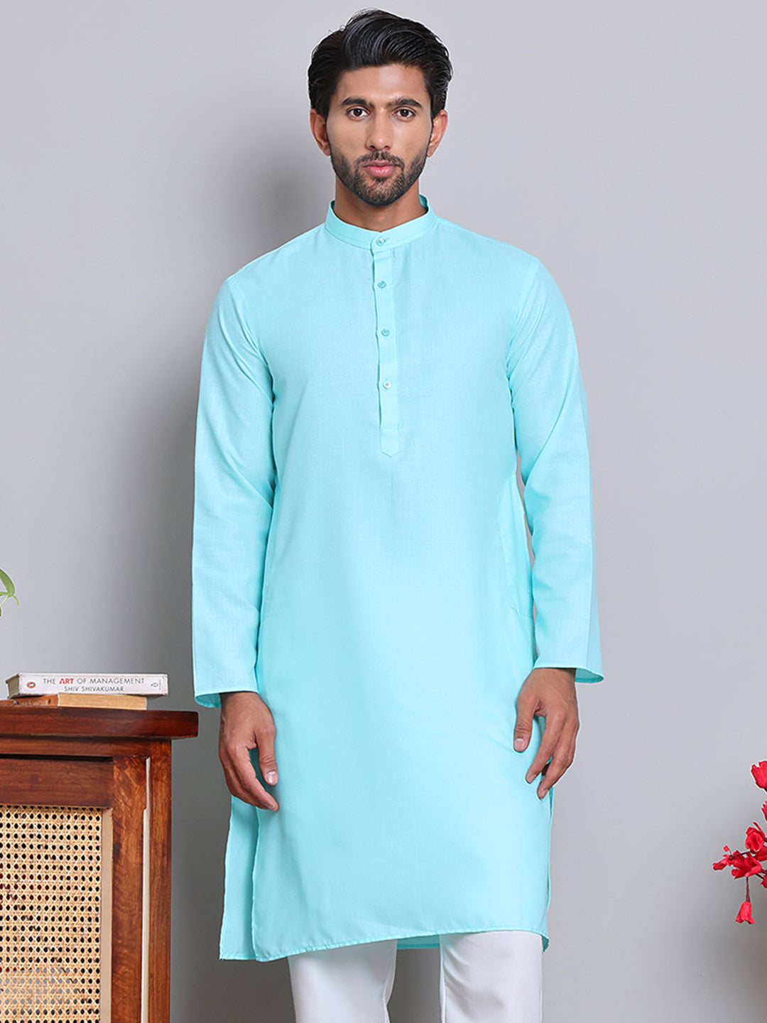 Solid Cotton Kurta For Men
