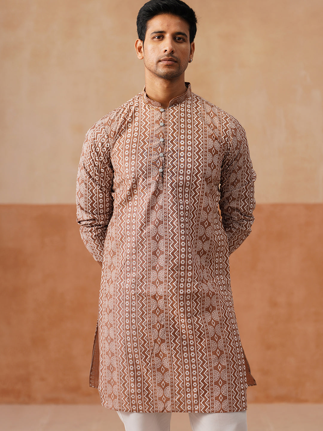 Silk Blend Embroidered Kurta
