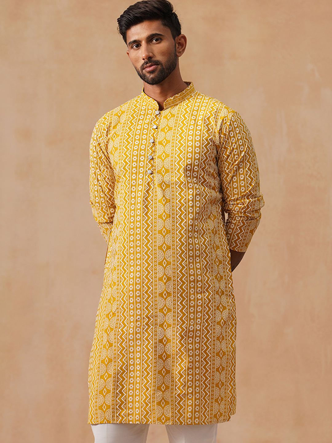 Silk Blend Embroidered Kurta