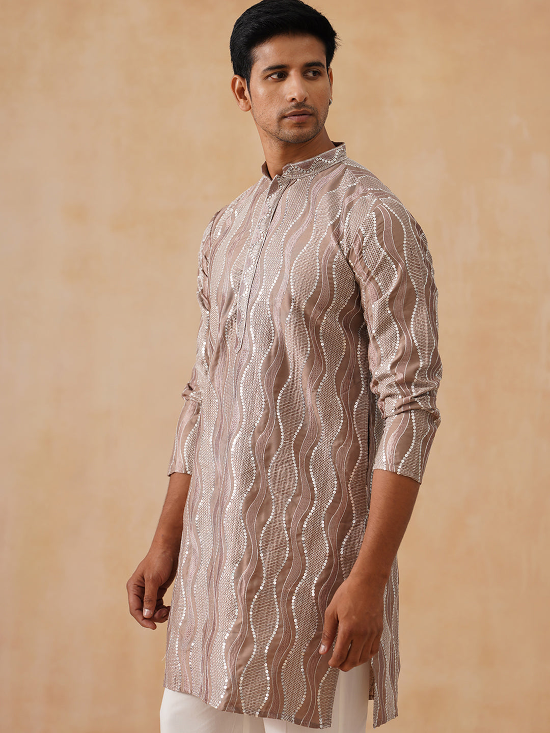 Silk Blend Embroidered Kurta