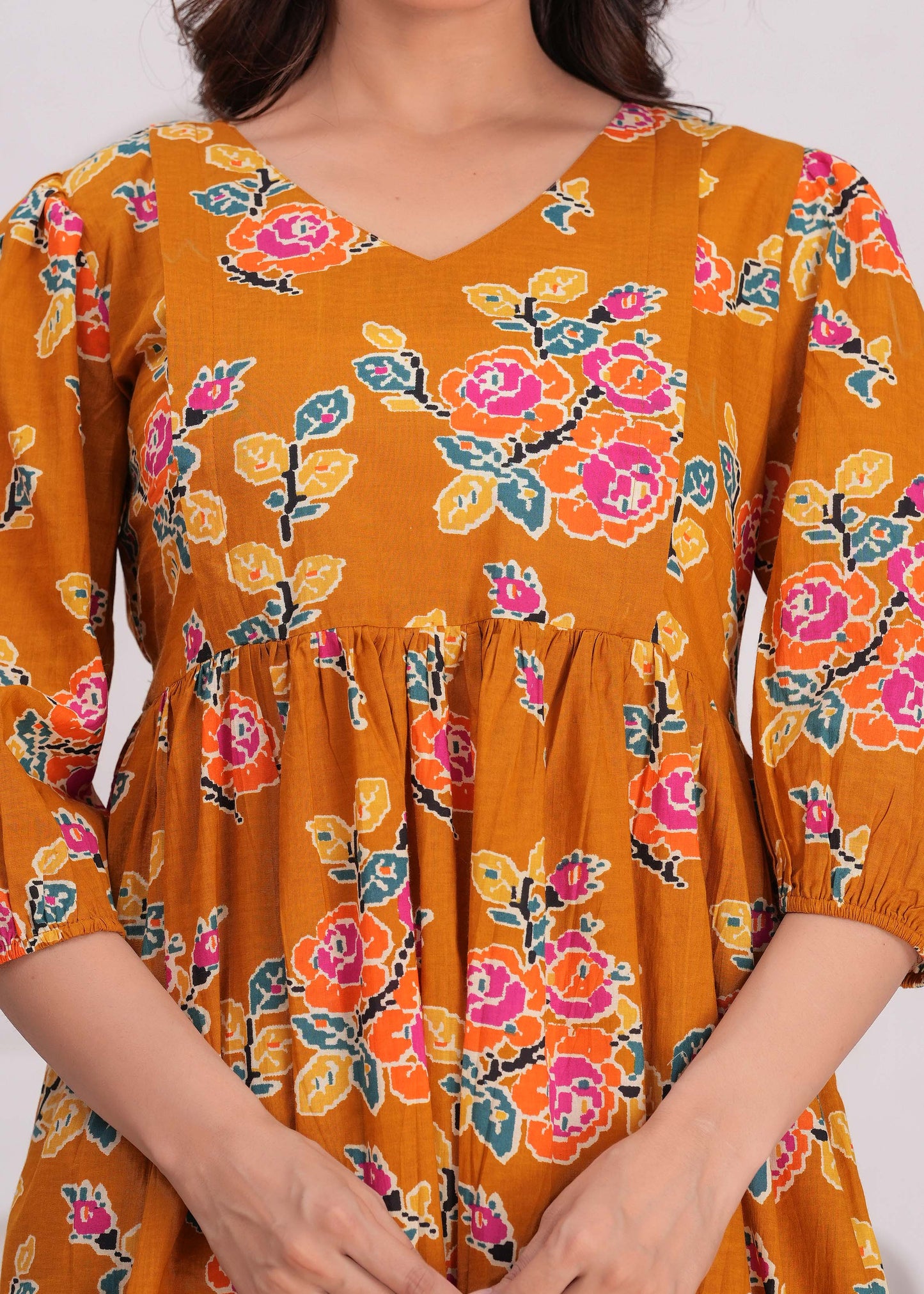 Floral Printed Flared Maternity Dress